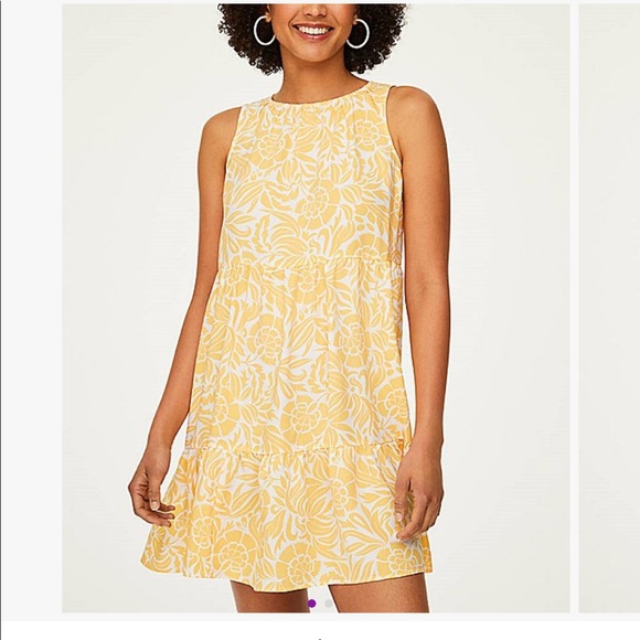 LOFT Dresses & Skirts - Ann Taylor Loft Floral Tiered Tank Swing Dress